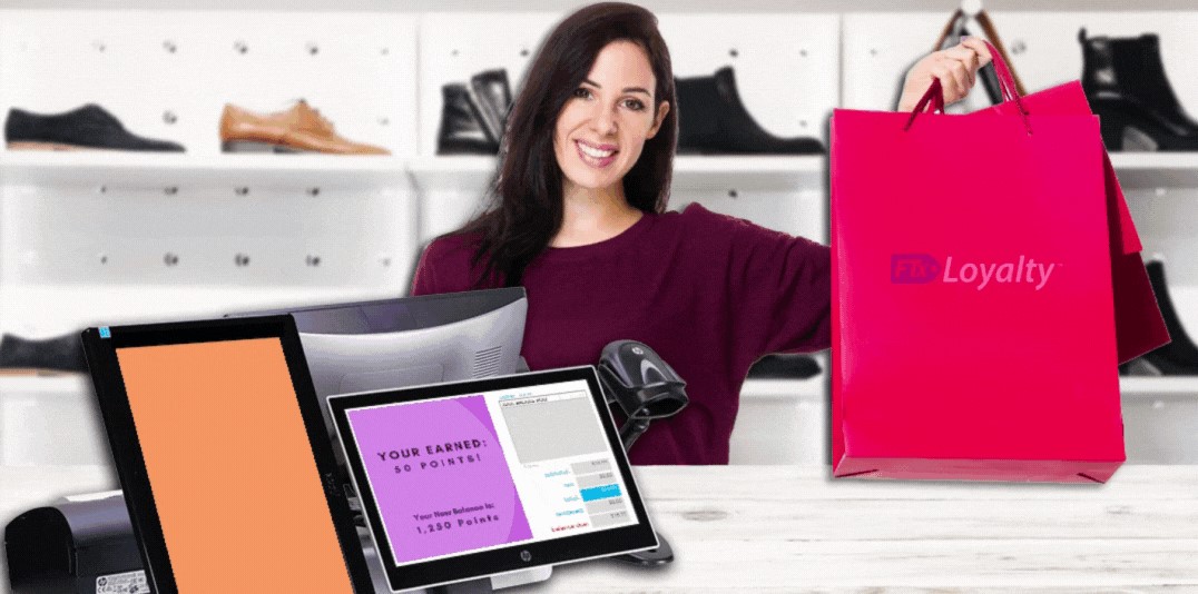 customer loyalty benefits of a pos system - shopper with loyalty screen