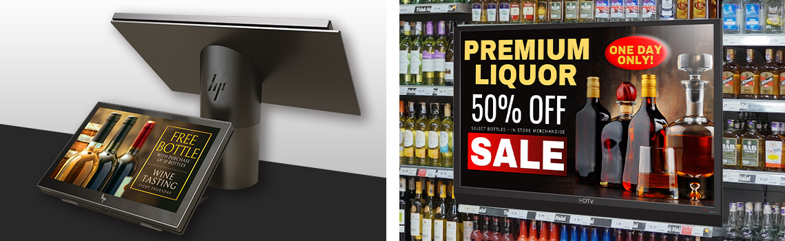 In-store displays can highlight new products, promotions, or bundles, and a digital signage platform is an effective way to do this.