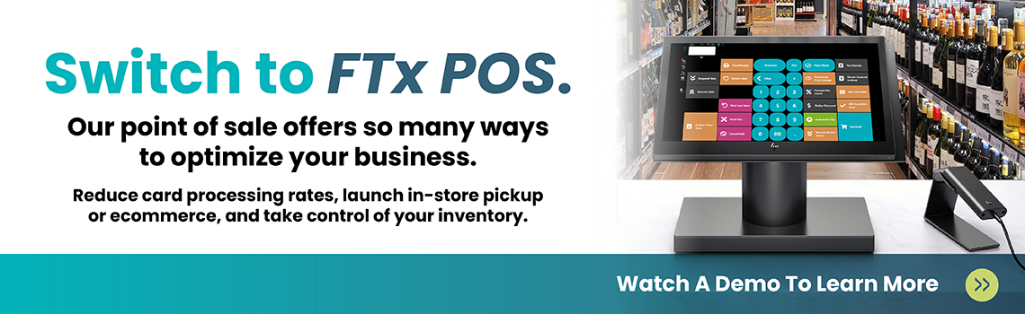 Reduce card processing rates, launch in-store pickup or ecommerce, and take control of your inventory with FTx POS.