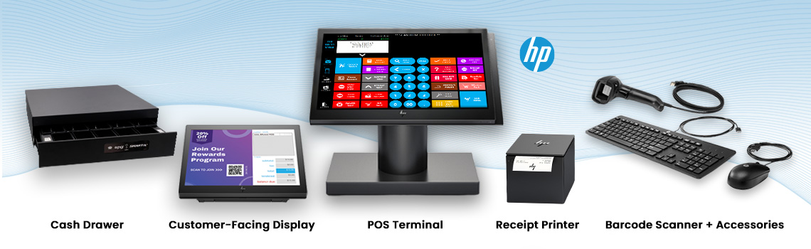 Complete POS solution with essential accessories for seamless transactions 