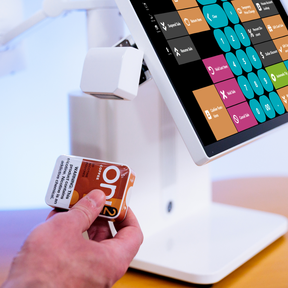 Scanning tobacco product at checkout for participation in Altria Scan Data program