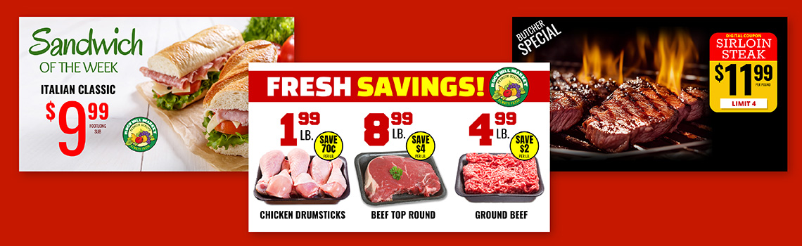 Grocery Digital Signage Showing Sandwich Deal
